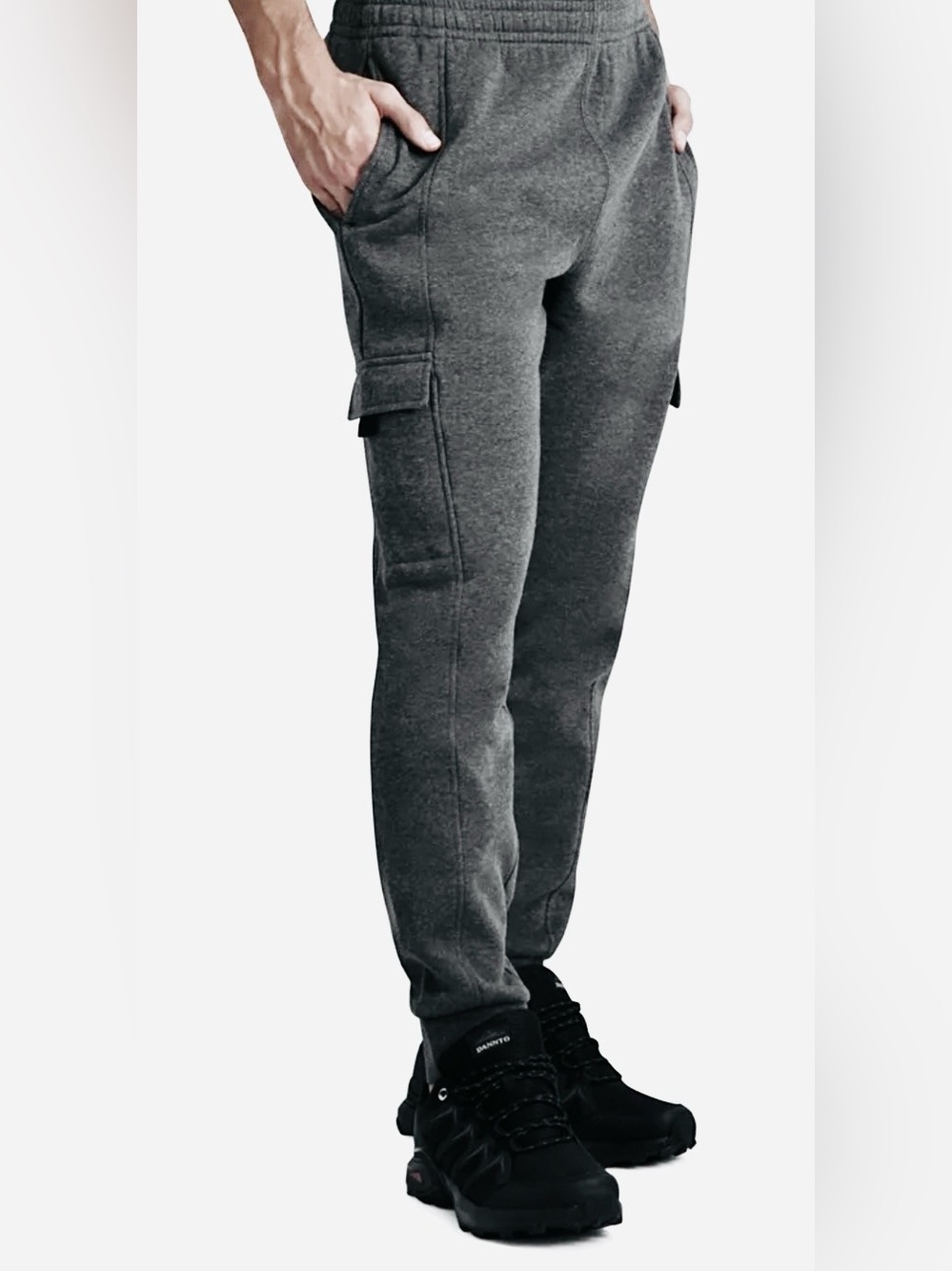 NWT [Russell Athletic] Cargo Joggers Sweatpants Heather Gray Youth L 14/16